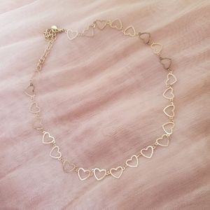 Open heart choker necklace